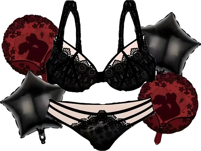 Leánybúcsú lufikészlet fehérnemű motívummal, 6 db