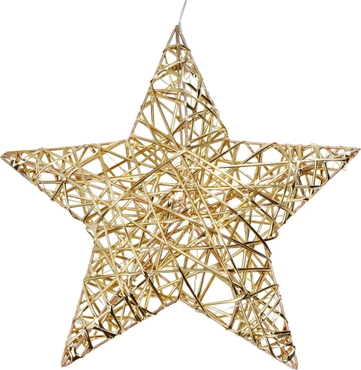 Világító arany csillag, 30 cm, 20 LED-del és időzítővel
