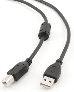 USB 2.0 kábel A–B 4,5 m ferritmaggal, aranyozott érintkezők