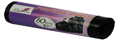 Extra erős szemeteszsákok 60 l, 10 db, fekete