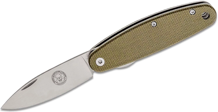 ESEE Churp Green zsebkés 6,8 cm, szatén, zöld Micarta