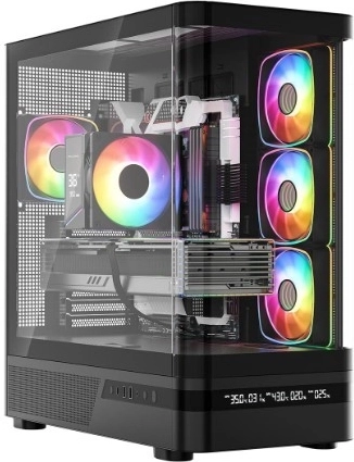 MODECOM Volcano AQ200 ARGB Midi Black számítógépház