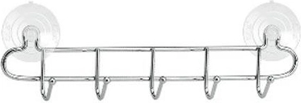 Fürdőszobai akasztó 5 kampóval, 32 cm széles, króm