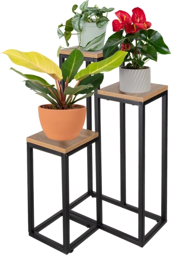 Ruhhy ipari stílusú virágtartó állvány 67 cm, 3 szint