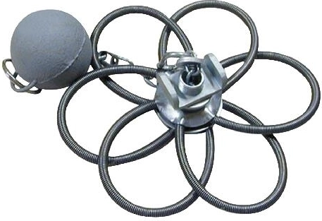 Kéményrózsa 6 rugóval és súllyal, rozsdamentes, 130–230 mm