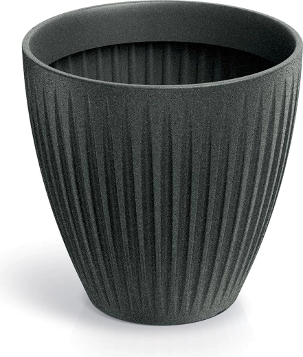Latia Round Midl virágtartó 40 cm – fekete gránit
