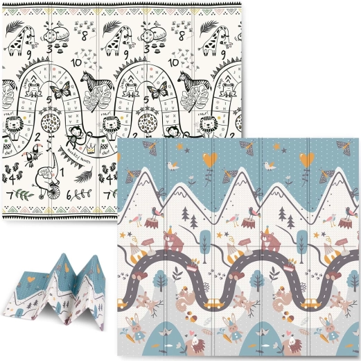 Összecsukható habból készült oktató játszószőnyeg 200 × 180 × 1 cm NUKIDO