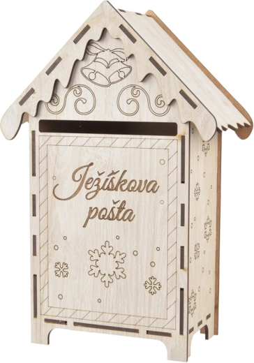 Fából készült postaláda a Jézuskának