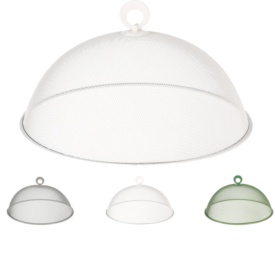 Fém ételvédő fedő 30 cm, fa fogantyúval