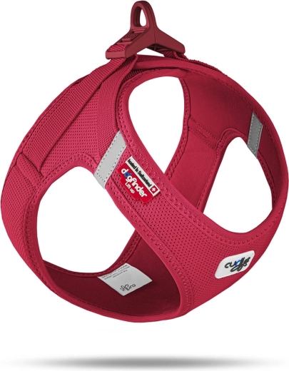 Curli Air-Mesh kutyahám csattal, piros L (8–13 kg)