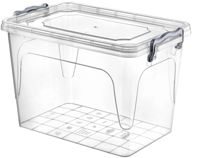 Műanyag tárolódoboz fedéllel, 13 l