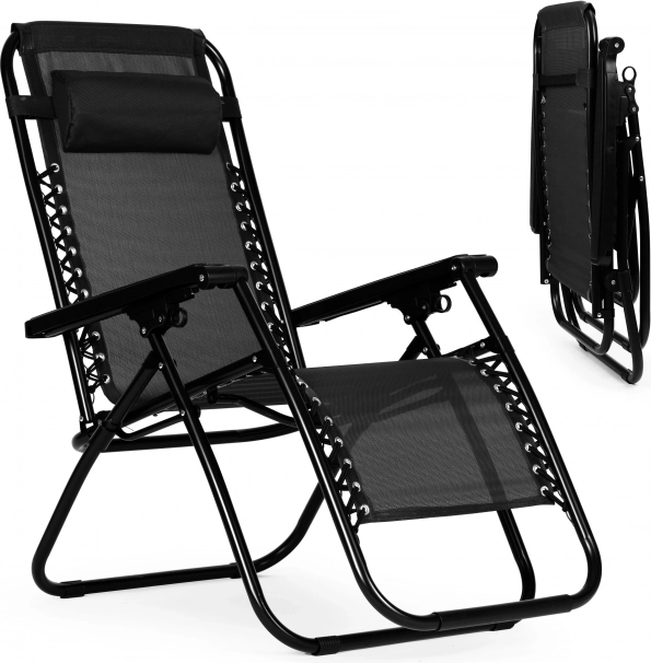 Állítható háttámlájú ZERO GRAVITY kerti fotel ModernHome - fekete