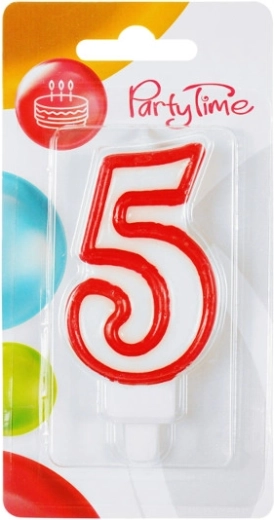 Szülinapi gyertya 5-ös szám – piros