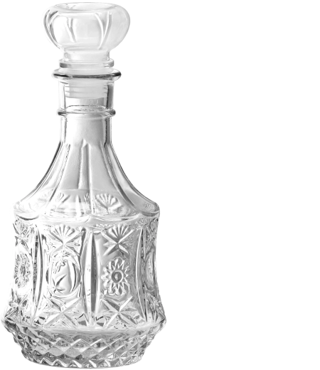 Díszített üvegkancsó 700 ml dugóval