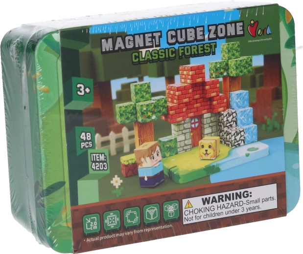 Magnet Cube Zone Classic Forest mágneses építőjáték 48 darabbal