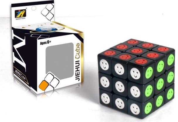 Modern 3x3-as rejtvénykocka mosolygós csempékkel