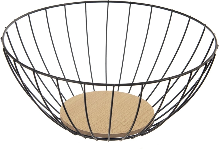 Radka gyümölcskosár fém és fa 28 cm