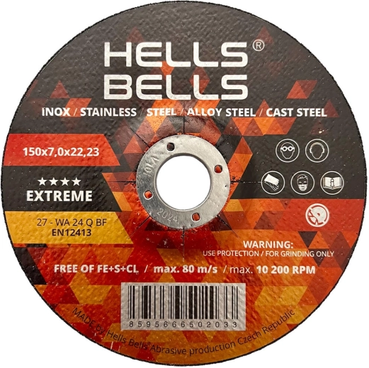 Acél csiszolótárcsa 150 × 7 × 22,2 mm