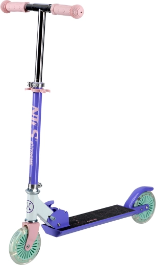 NILS Extreme összecsukható gyerekroller LED kerekekkel, lila