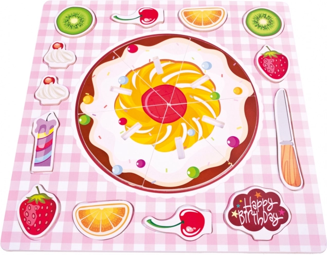 BINO fa beillesztős kirakó – torta