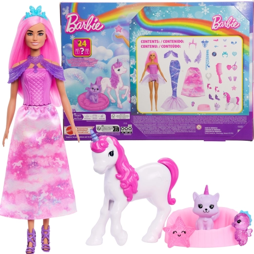 Barbie Dreamtopia adventi naptár babával és kiegészítőkkel – 24 meglepetés