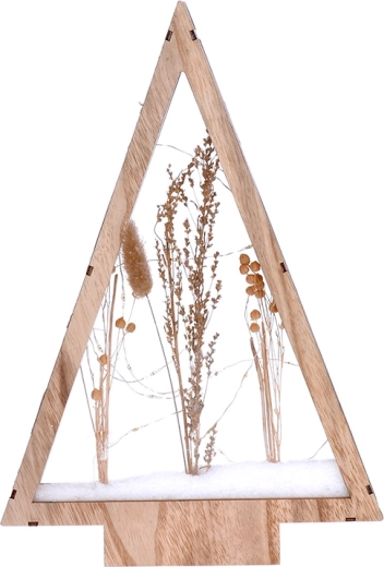 Solight LED fa karácsonyi dekoráció fenyőfa, hóval borított téli virágokkal 37 cm - 1 db