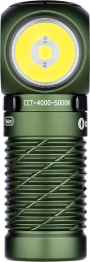 Fejlámpa és EDC zseblámpa OLIGHT Perun 2 Mini OD Green piros fénnyel