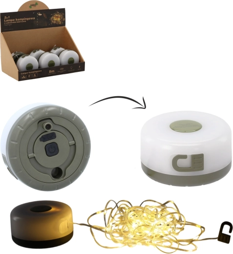 Kemping LED lámpa 8 m-es fényfüzérrel, USB‑C