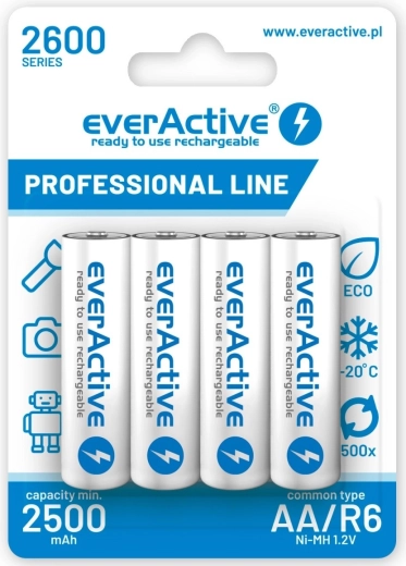 AA R6 újratölthető akkumulátor 2600 mAh – 4 darabos készlet