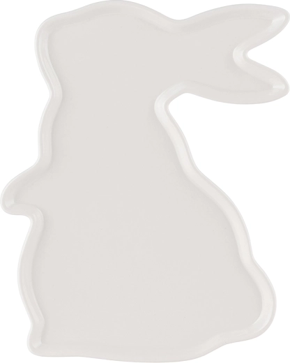 Krém színű porcelán nyuszi alakú kínálótálka 23 × 17 cm