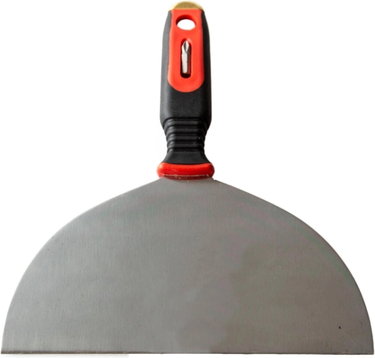 Rozsdamentes glettvas gipszkartonhoz, 200 mm, bittel és gumírozott markolattal