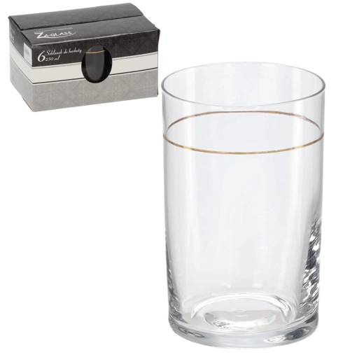 Aranycsíkkal díszített pohárkészlet, 6 db