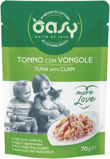 Oasy More Love tasakos macskaeledel tonhallal és kagylóval 70 g