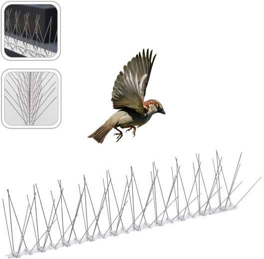 Rugalmas madárriasztó tüskék 50 cm, 60 tüske