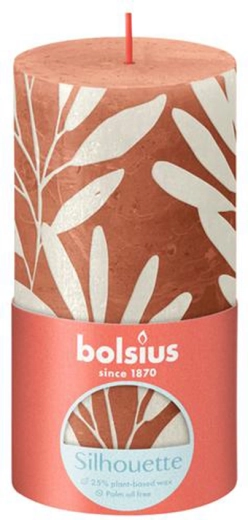 Rusztikus gyertya korall és zsálya 130 × 68 mm