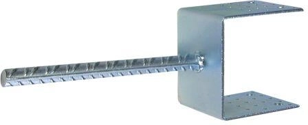Talajba rögzíthető talp 120 × 100 mm, horganyzott