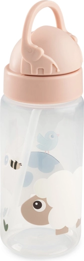 Done by Deer Tiny farm rózsaszín szívószálas kulacs 350 ml