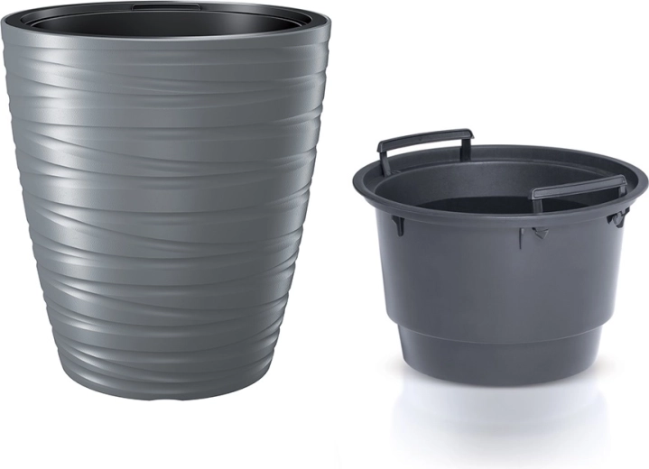 MAZE betétes virágcserép 29,6 cm szürke kő