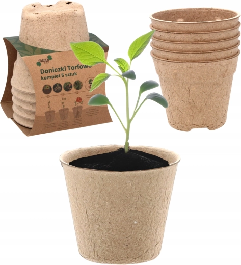 5 darab tőzegcserép készlet 11,5 × 10 cm