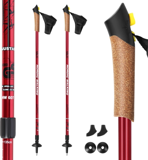 Nordic walking botok NILS EXTREME NW607 piros