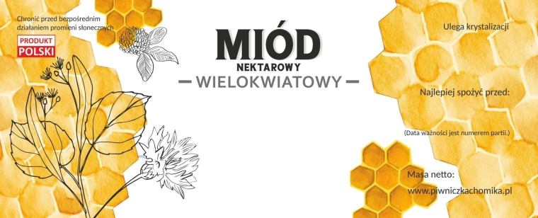 Címkekészlet nektár többvirágmézhez 154 × 60 mm, 100 db