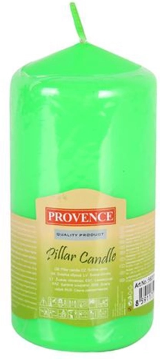 Paraffin gyertya, henger, zöld, 65 × 125 mm