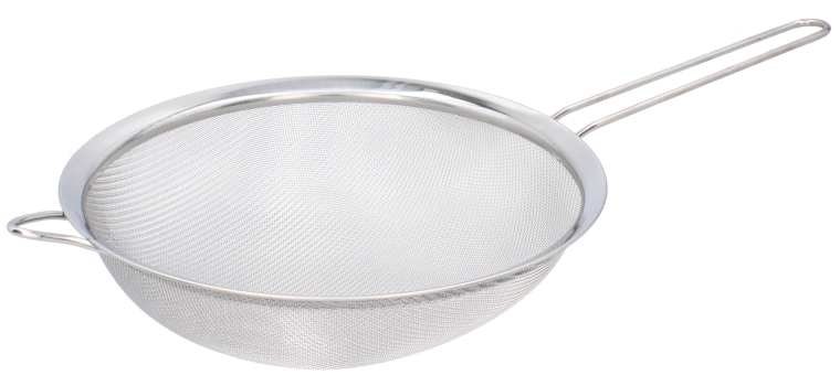 Rozsdamentes szűrő nyéllel, 23,5 cm