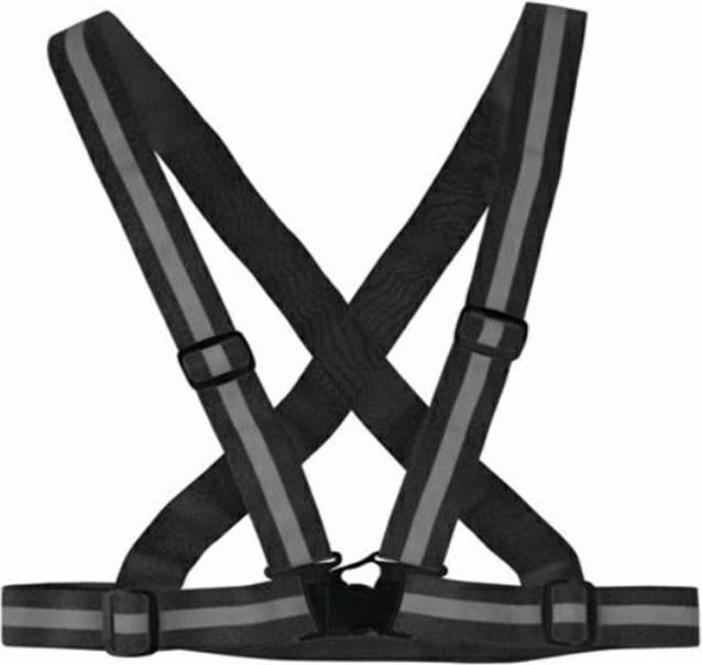 Ag590b fényvisszaverő mellény hevederrel fekete