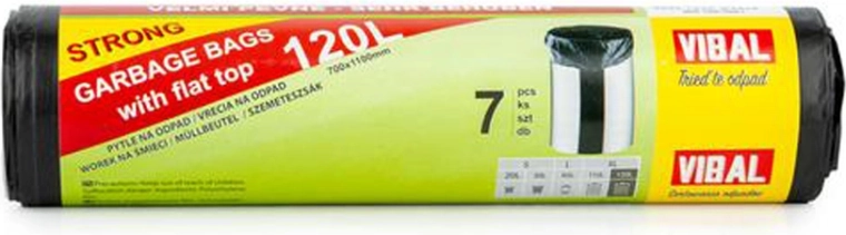 Szemeteszsákok 120 l, fekete, 7 db