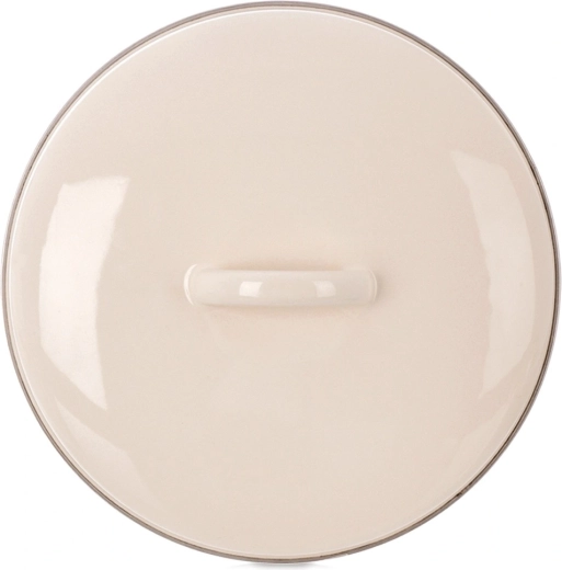 Krém színű zománcozott fedő 21 cm