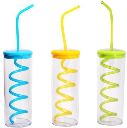 TORO műanyag pohár szívószállal 300 ml