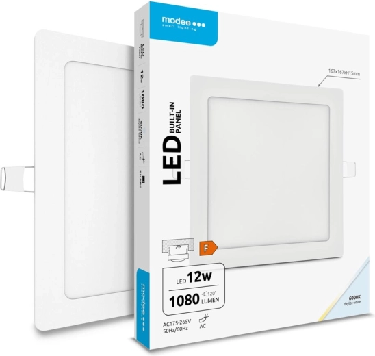 Modee Lighting LED süllyesztett négyzet panel 12 W hideg fehér 1080 lm