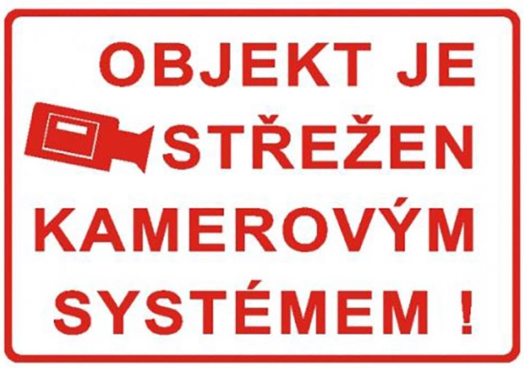 Figyelmeztető tábla – az objektum kamerarendszerrel megfigyelt A4 műanyag