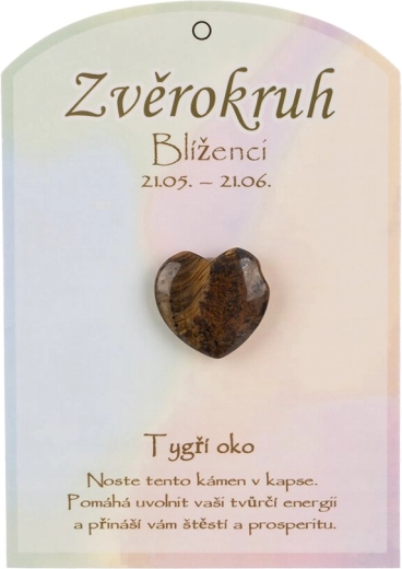 Szív alakú tigrisszem az Ikrek csillagjegyhez